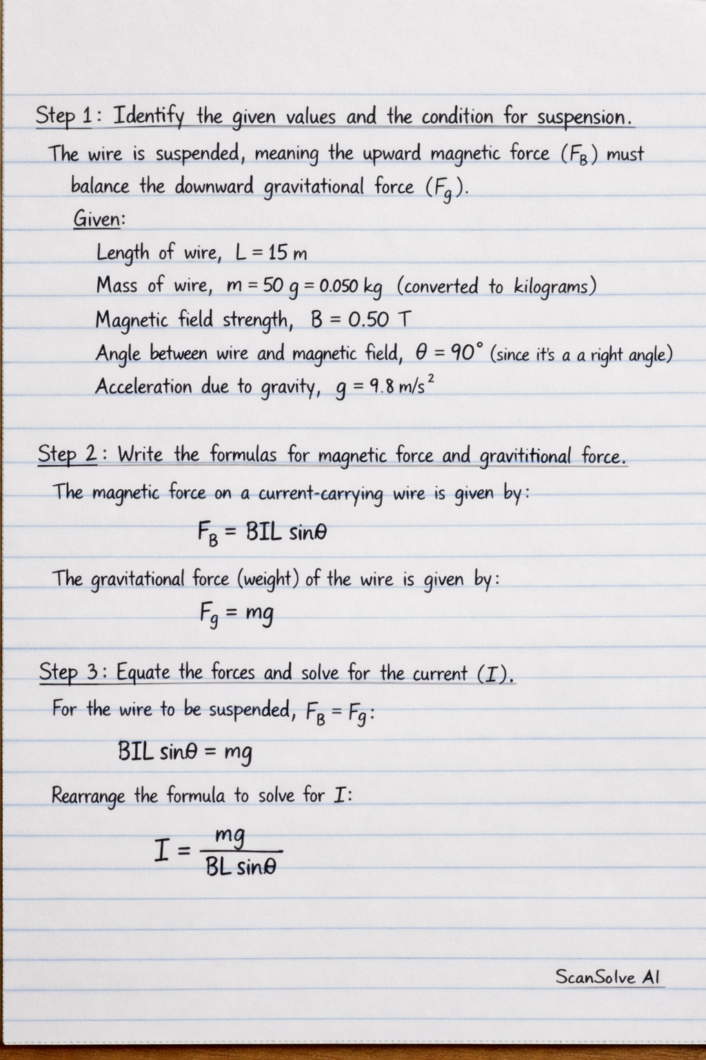 Handwritten step-by-step solution preview