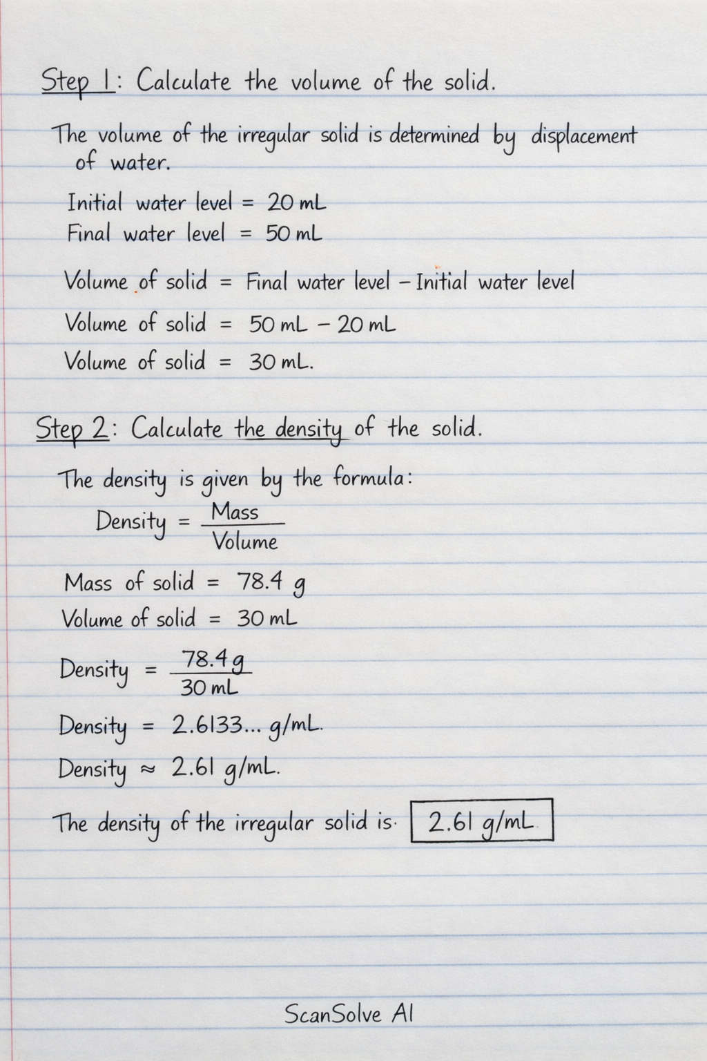 Handwritten step-by-step solution preview