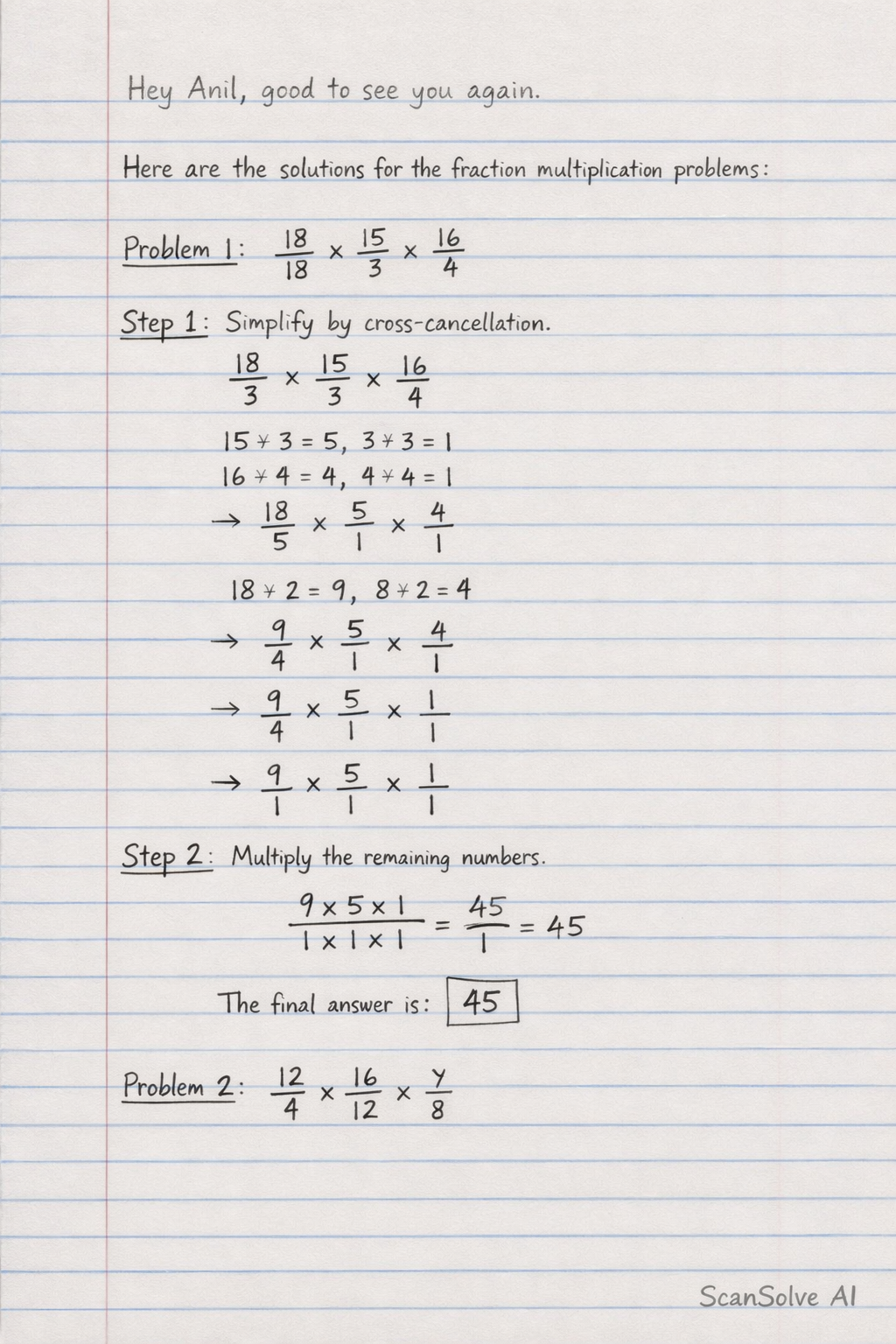 Handwritten step-by-step solution preview