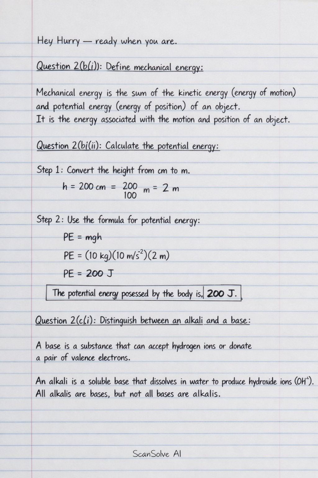 Handwritten step-by-step solution preview