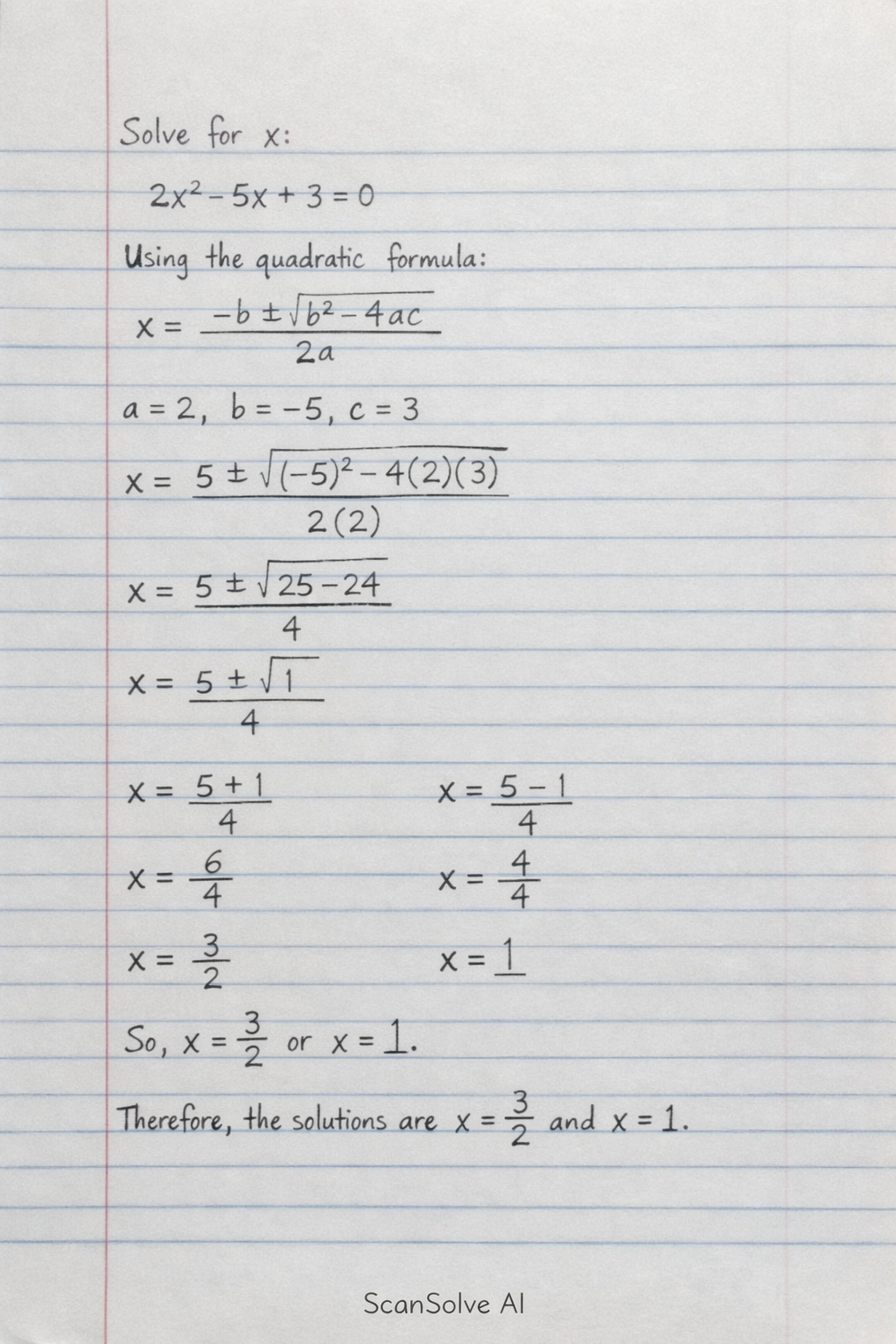 Handwritten step-by-step solution preview