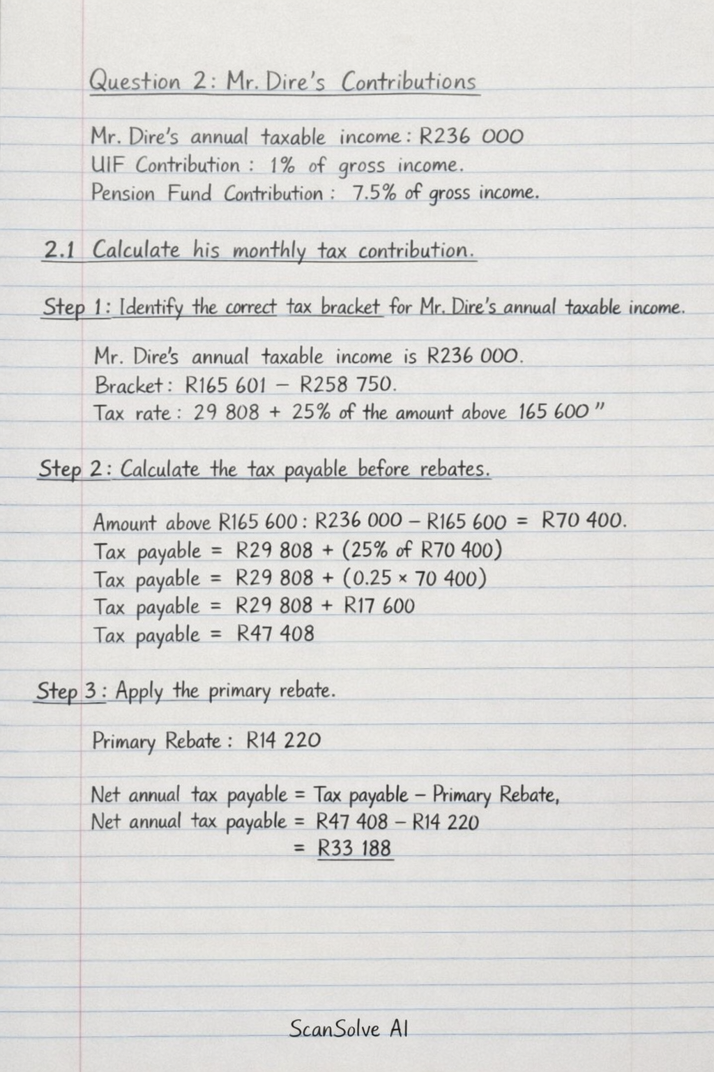 Handwritten step-by-step solution preview