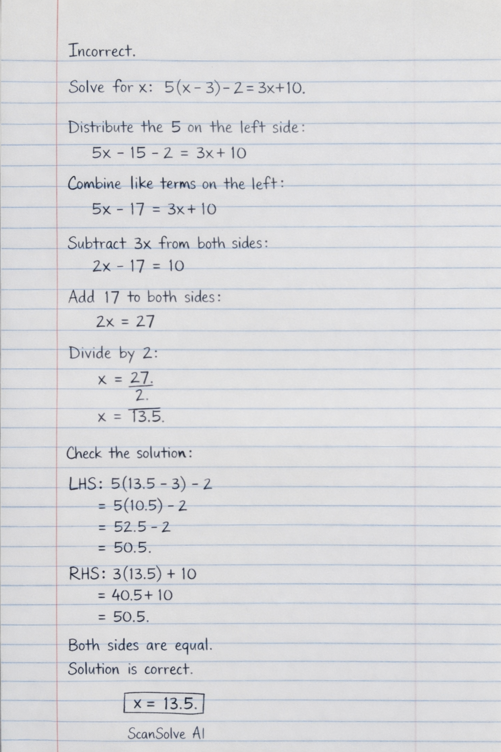 Handwritten step-by-step solution preview