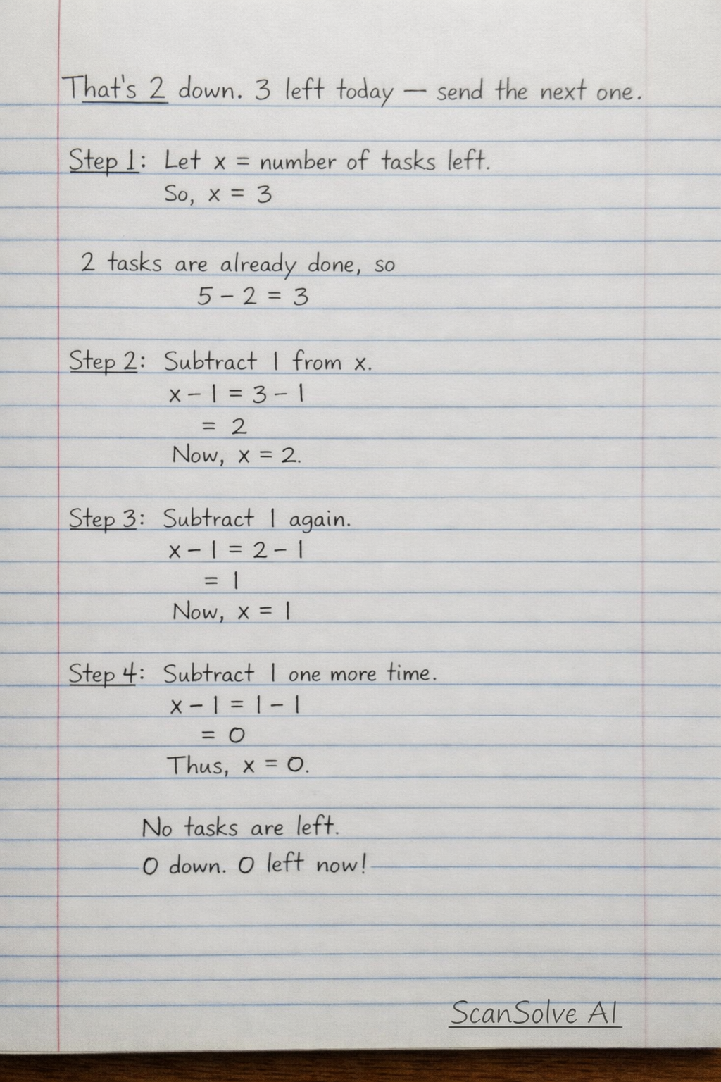 Handwritten step-by-step solution preview