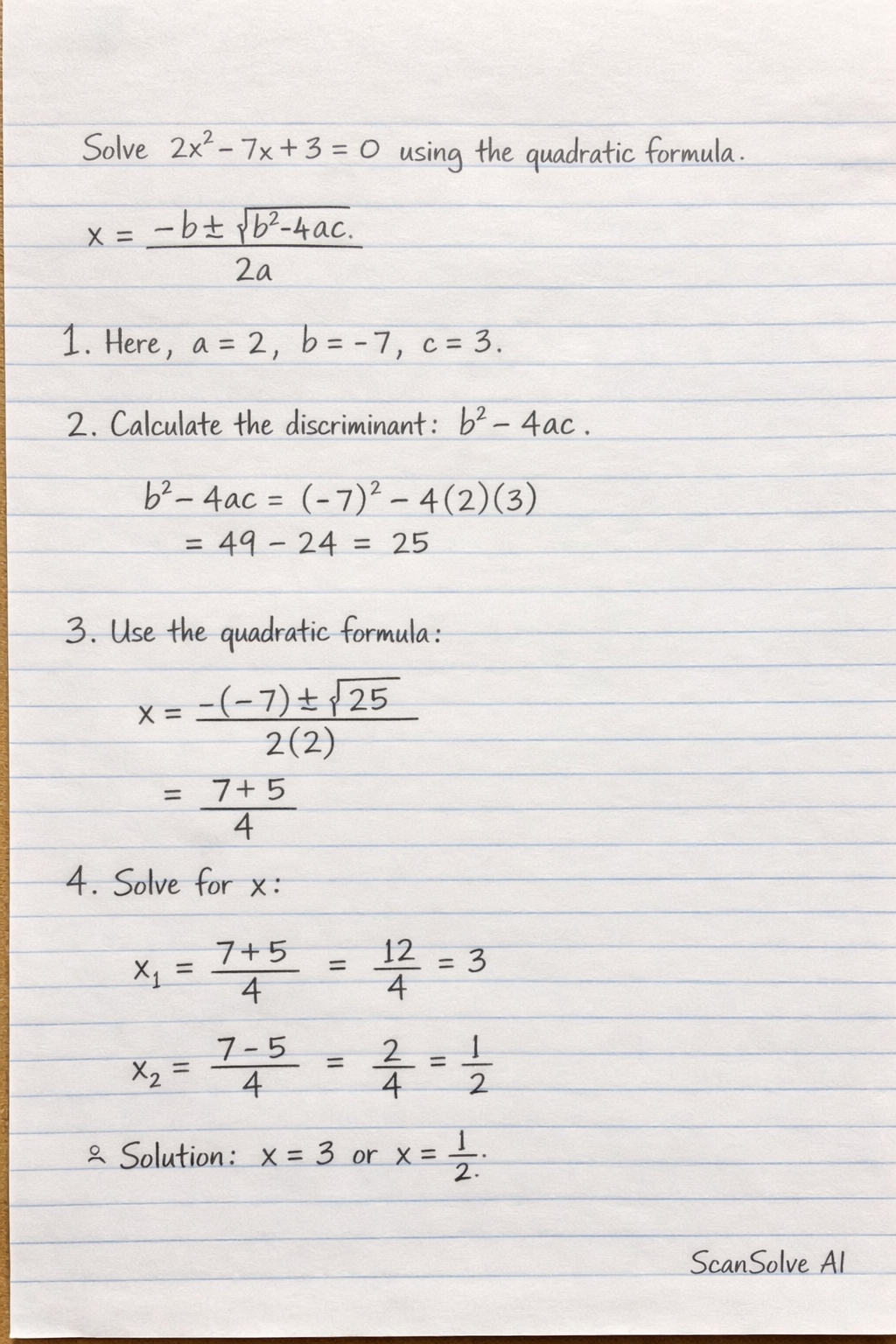 Handwritten step-by-step solution preview