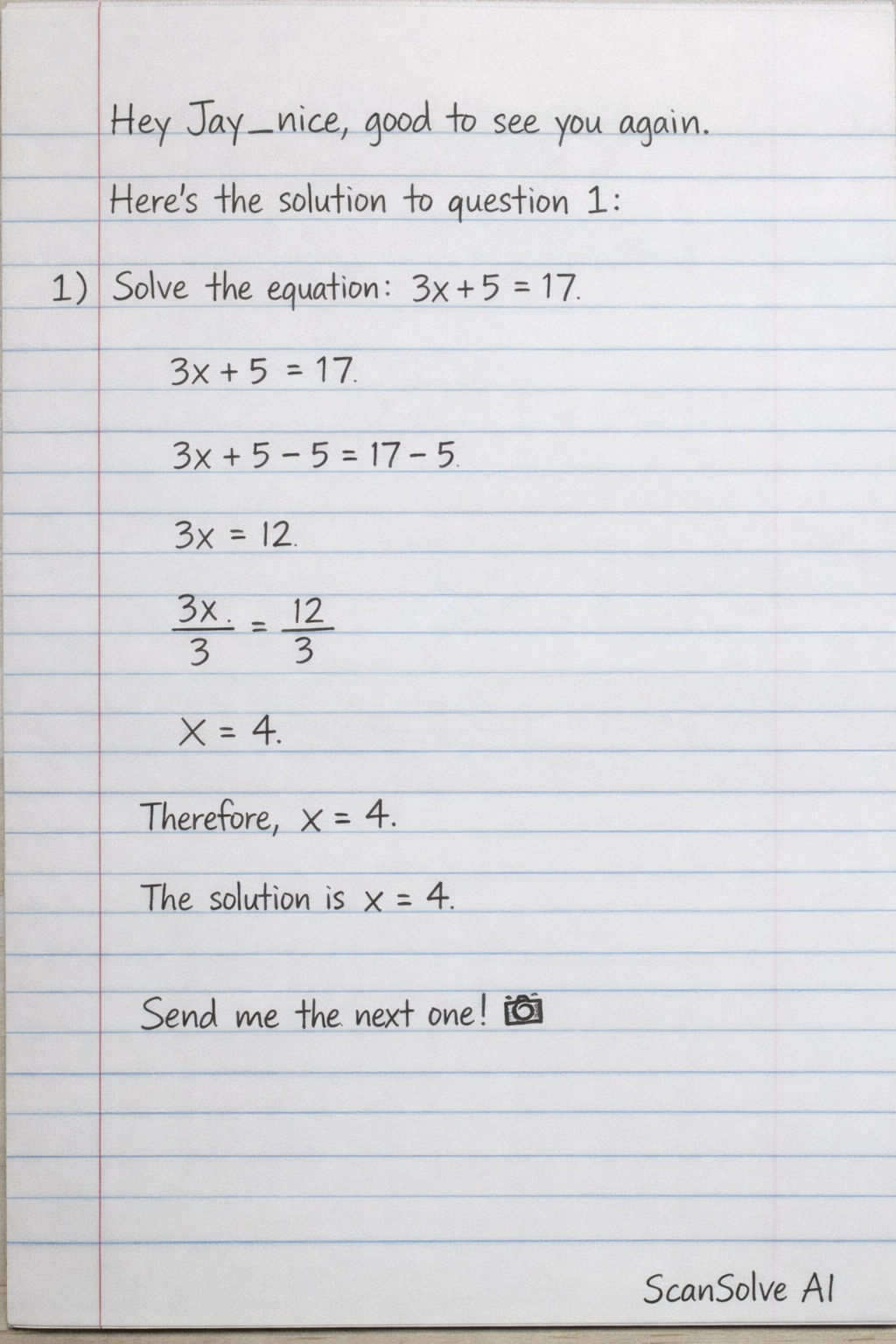 Handwritten step-by-step solution preview