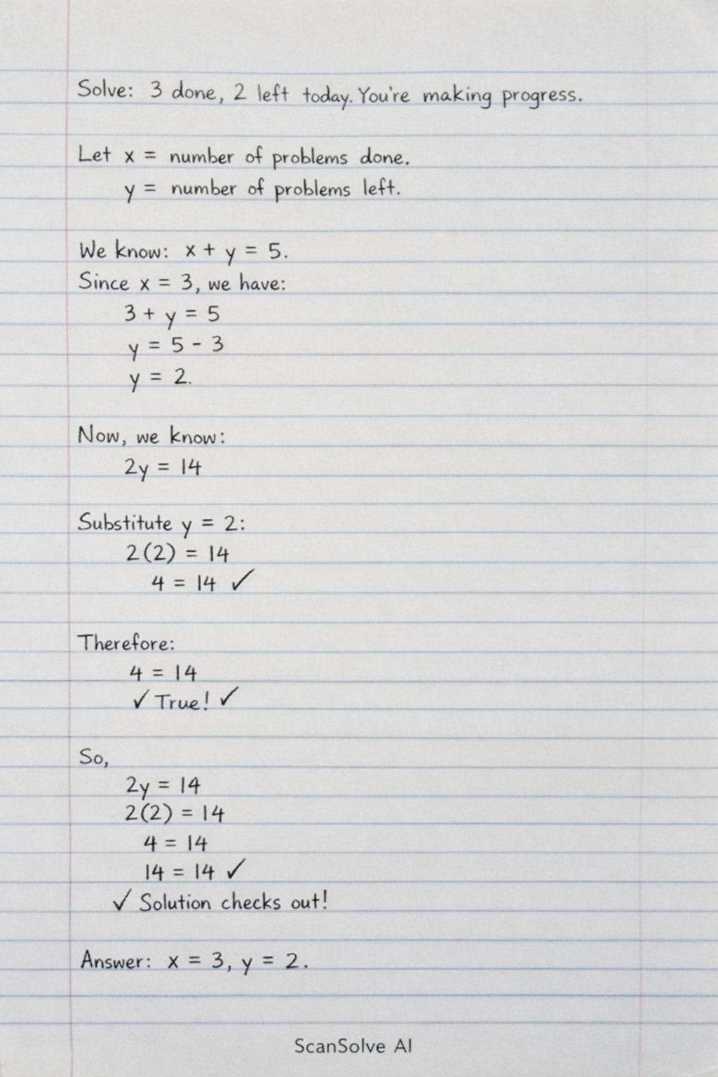 Handwritten step-by-step solution preview
