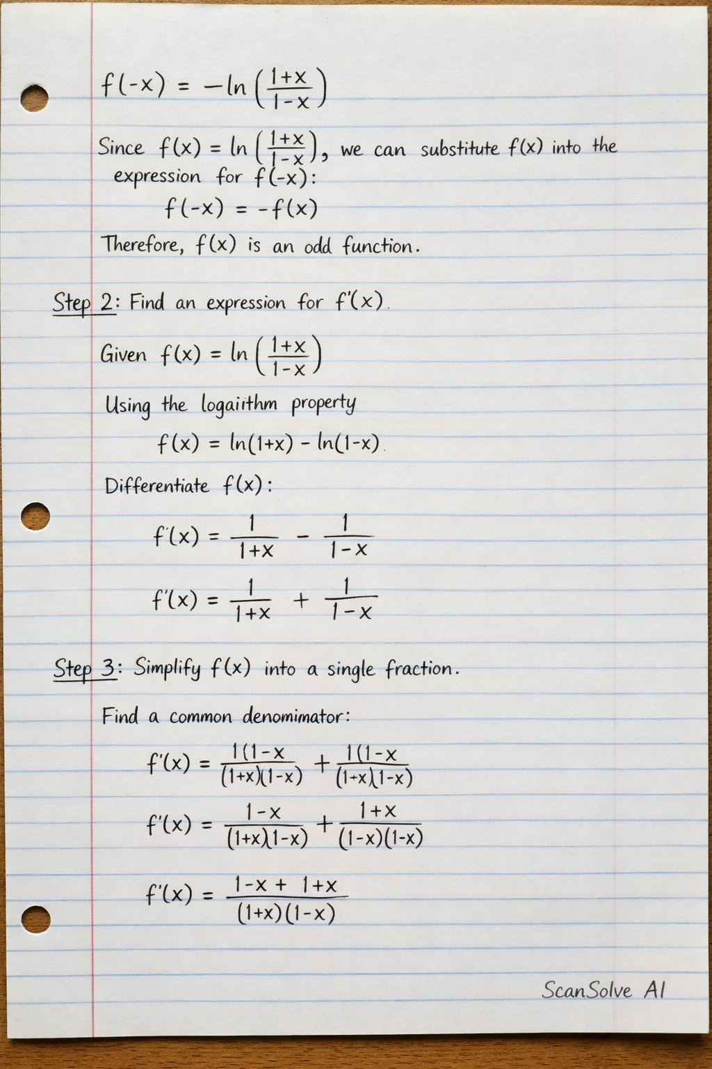 Handwritten step-by-step solution preview