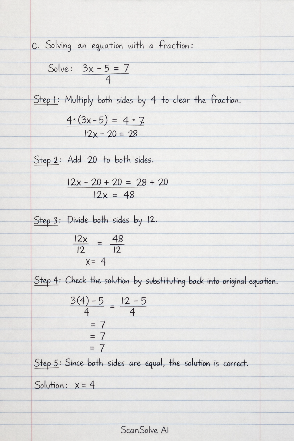 Handwritten step-by-step solution preview