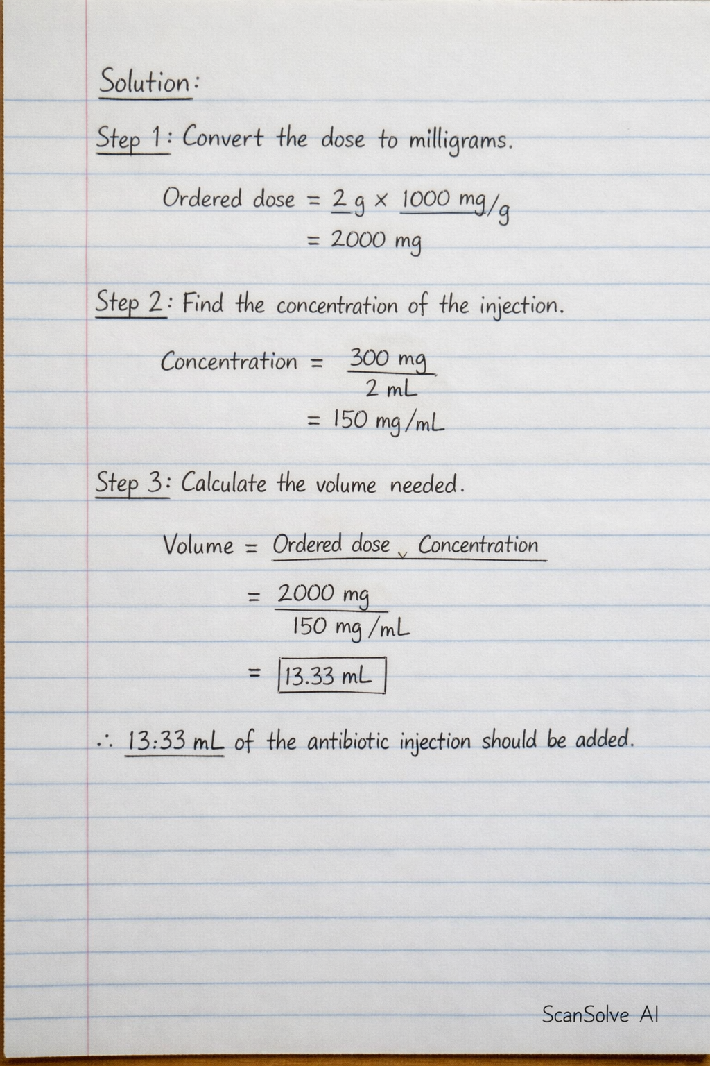 Handwritten step-by-step solution preview