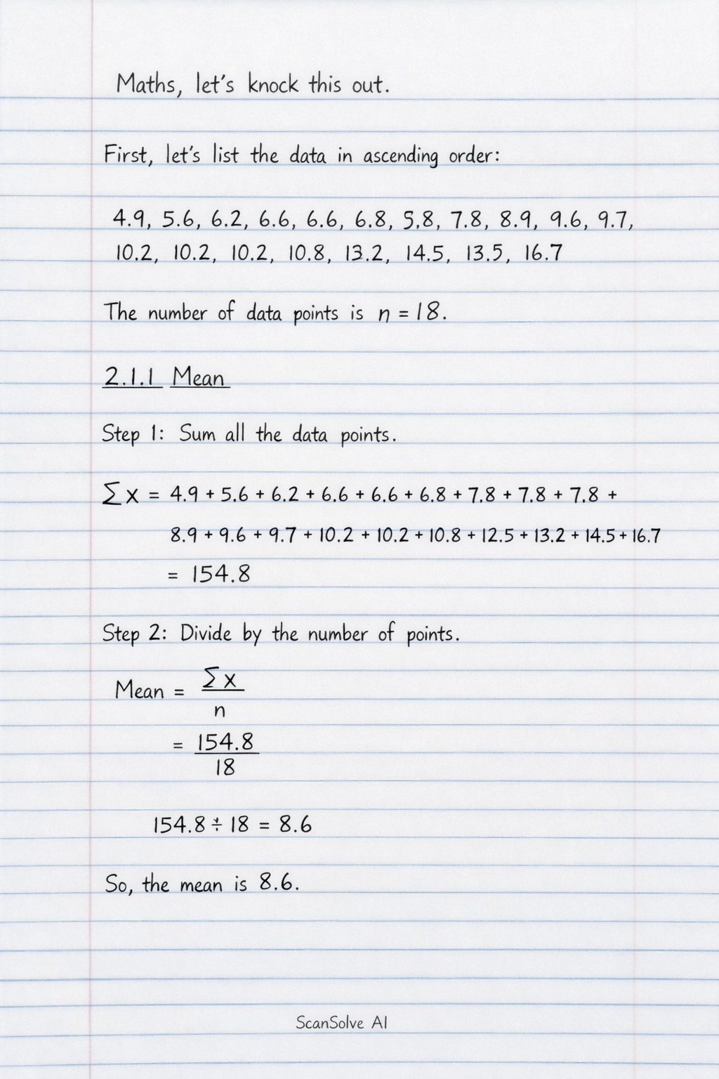 Handwritten step-by-step solution preview