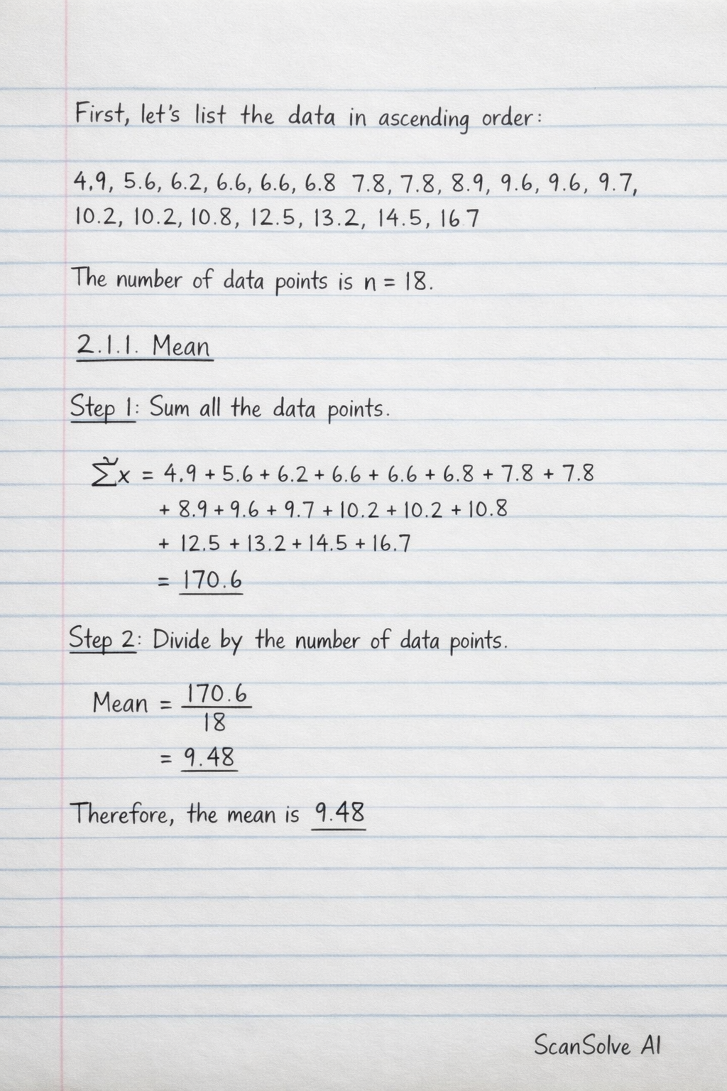 Handwritten step-by-step solution preview