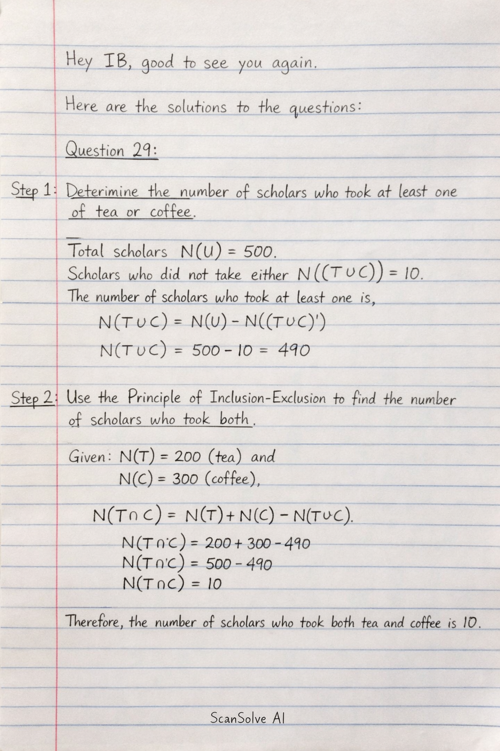 Handwritten step-by-step solution preview