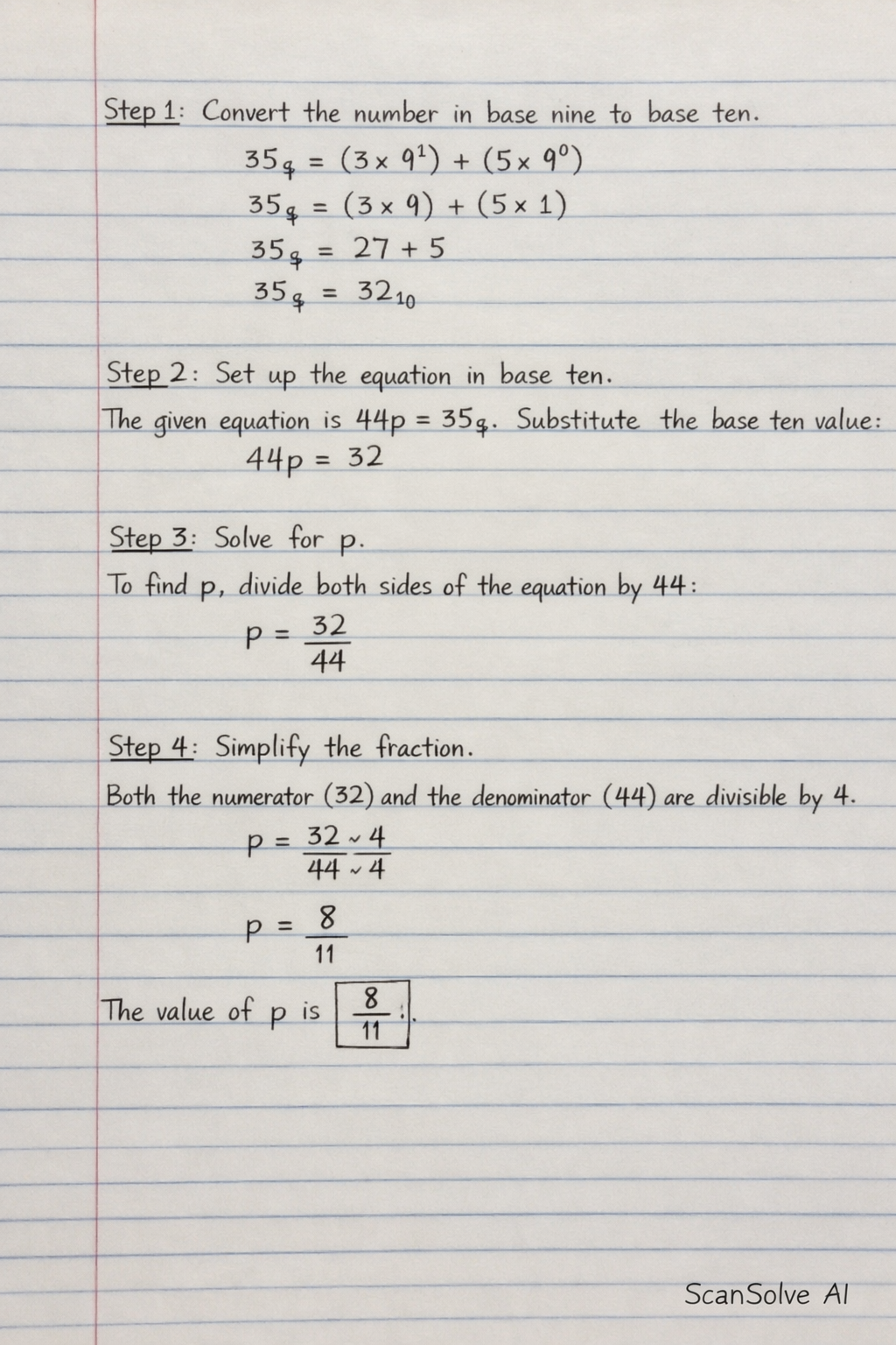 Handwritten step-by-step solution preview