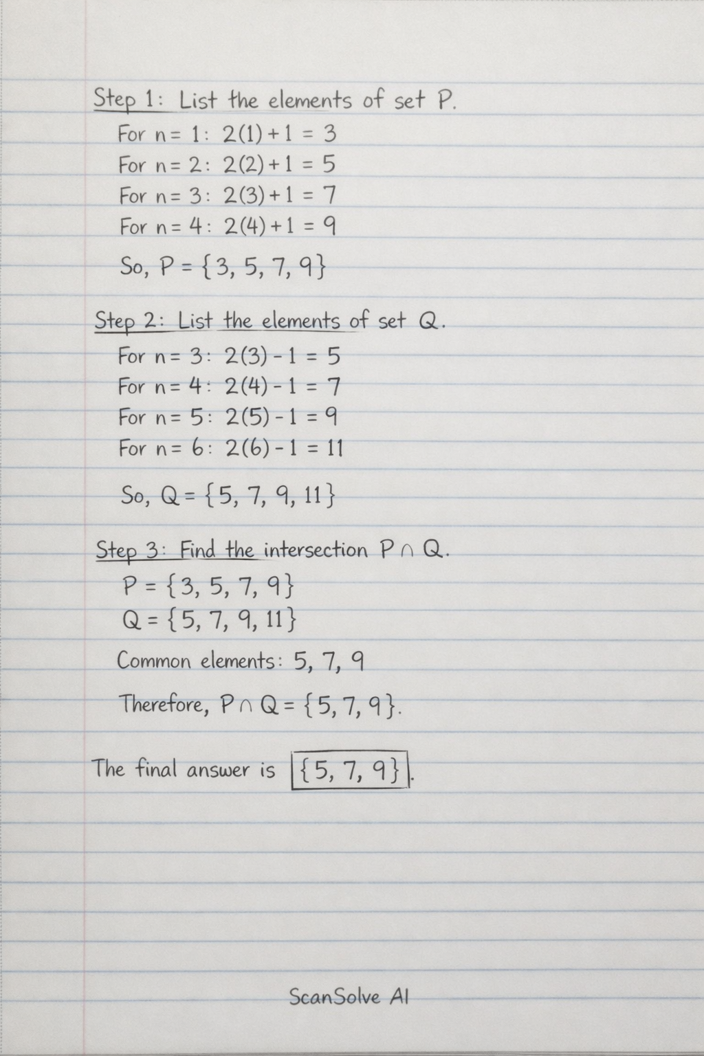Handwritten step-by-step solution preview