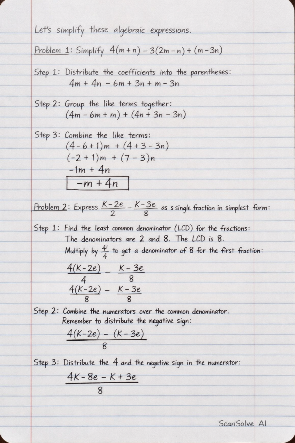 Handwritten step-by-step solution preview