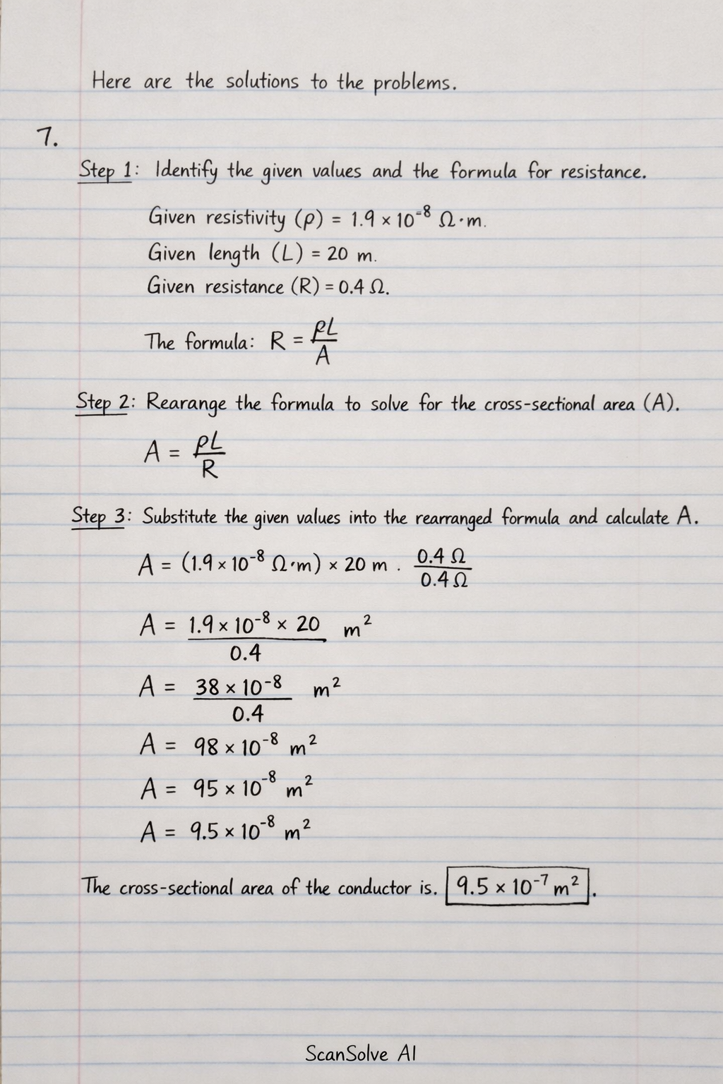 Handwritten step-by-step solution preview
