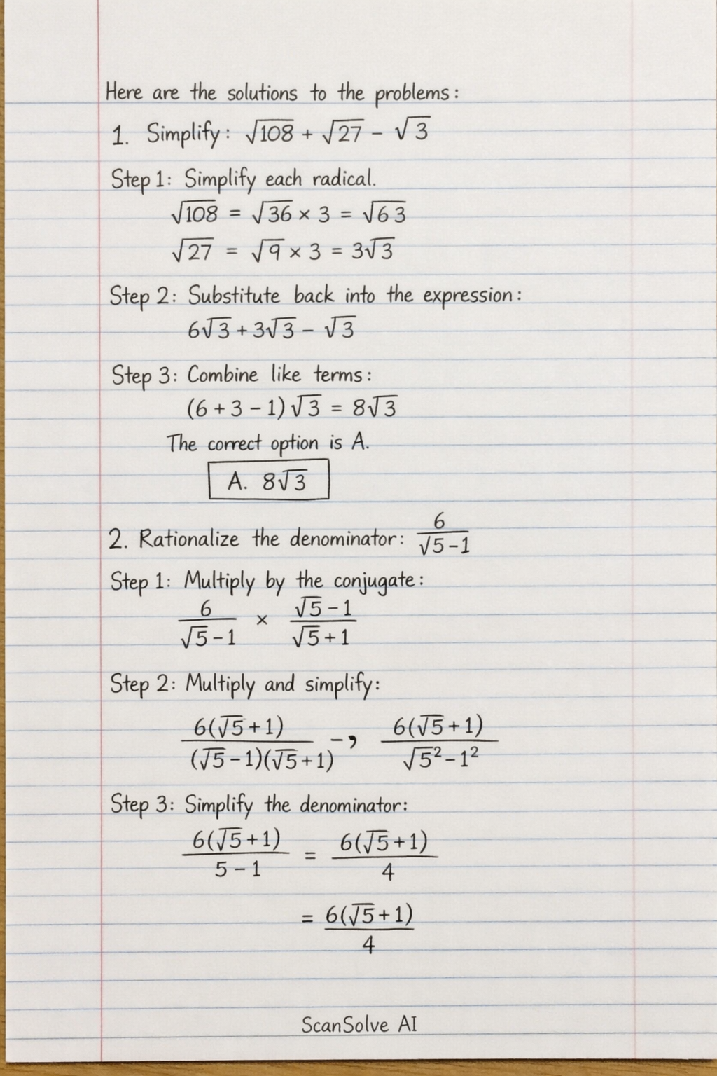 Handwritten step-by-step solution preview