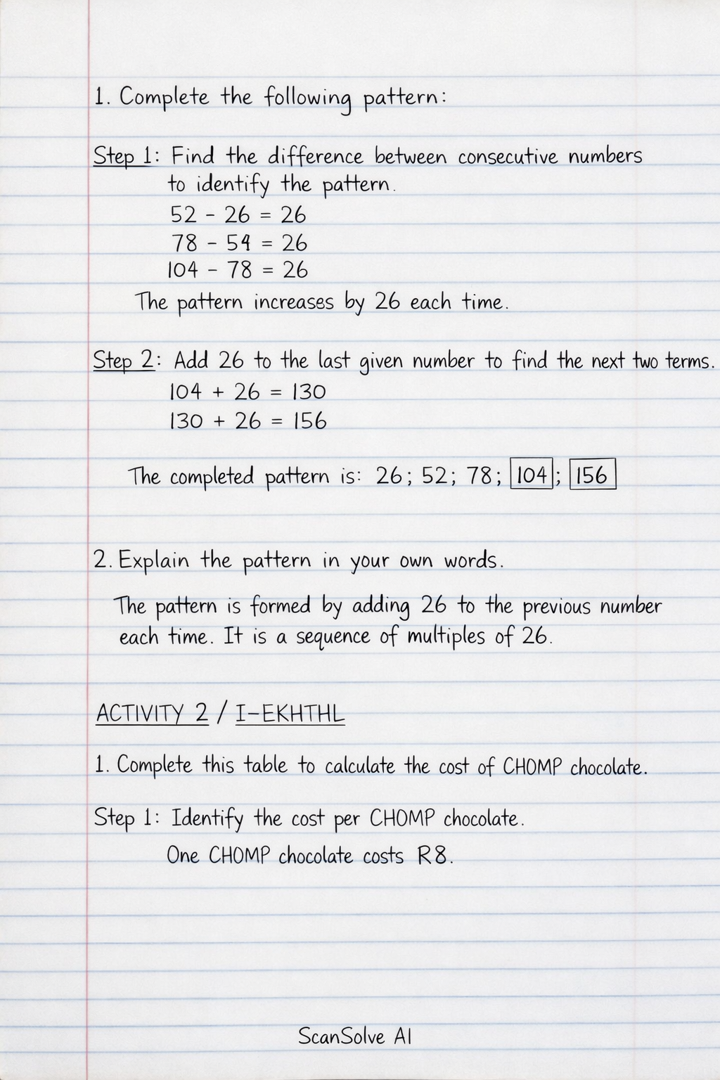 Handwritten step-by-step solution preview