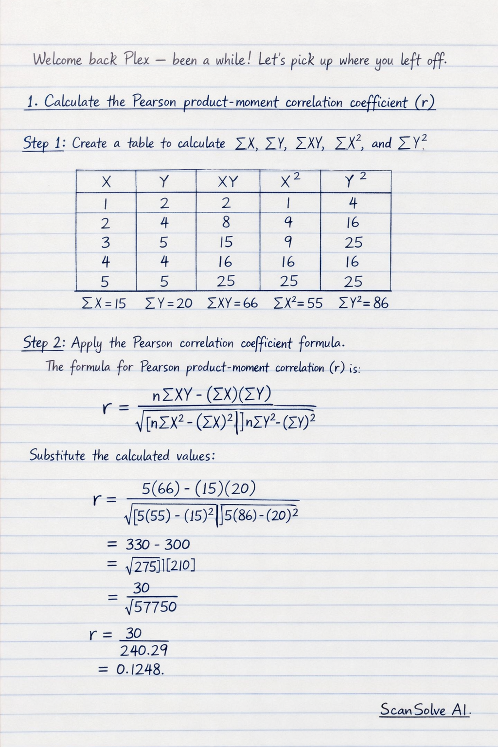 Handwritten step-by-step solution preview