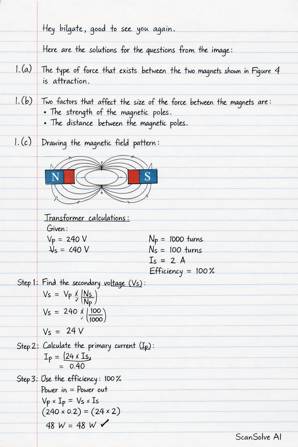 Handwritten step-by-step solution preview