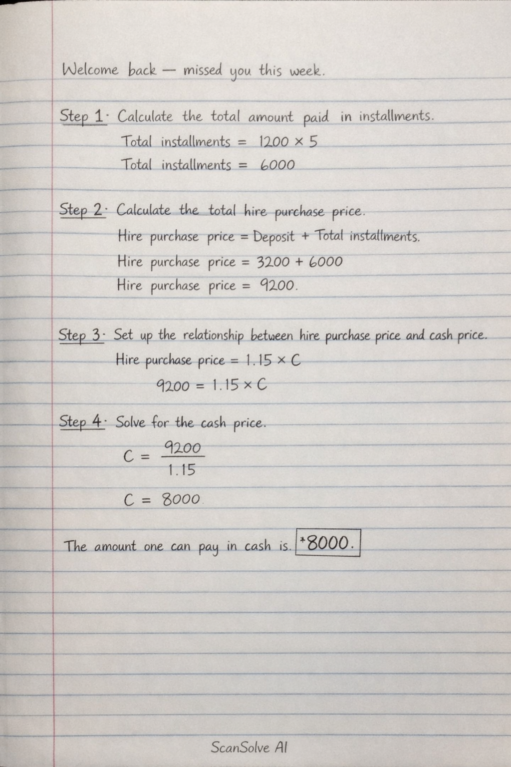 Handwritten step-by-step solution preview