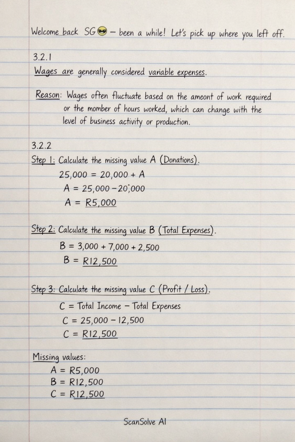 Handwritten step-by-step solution preview