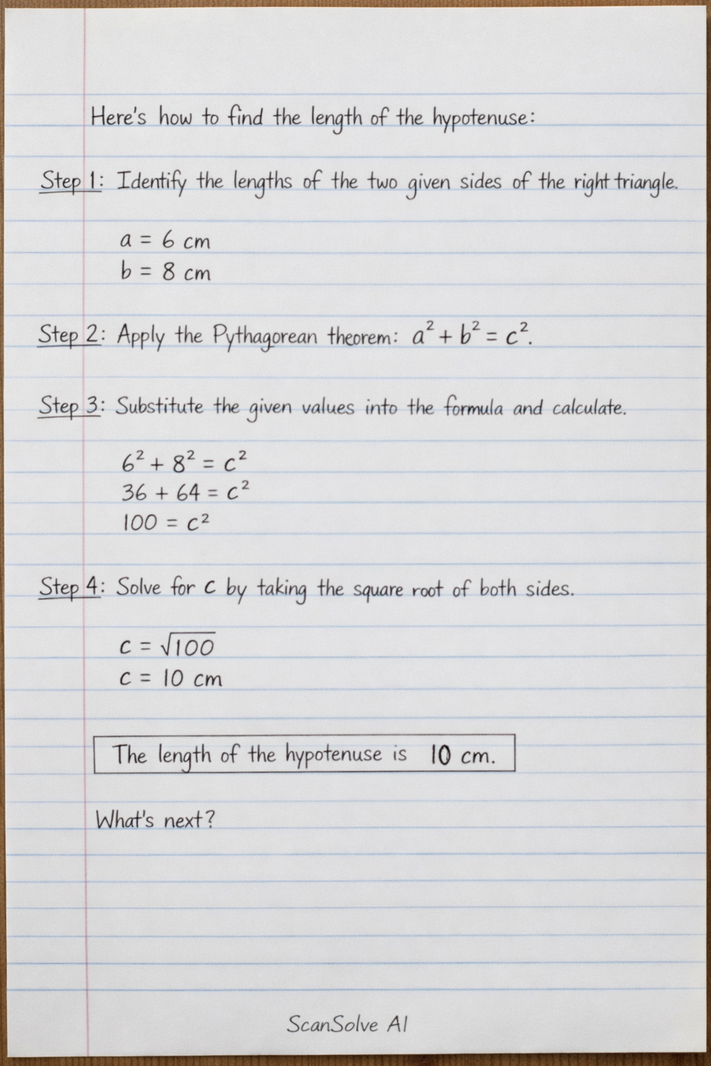 Handwritten step-by-step solution preview