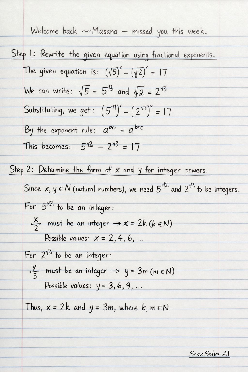 Handwritten step-by-step solution preview