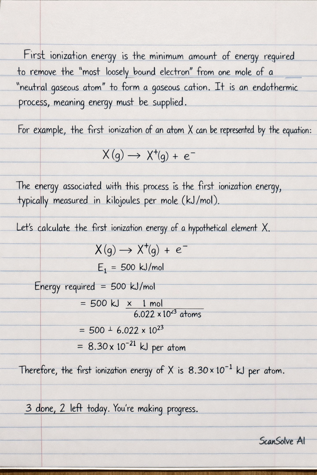 Handwritten step-by-step solution preview
