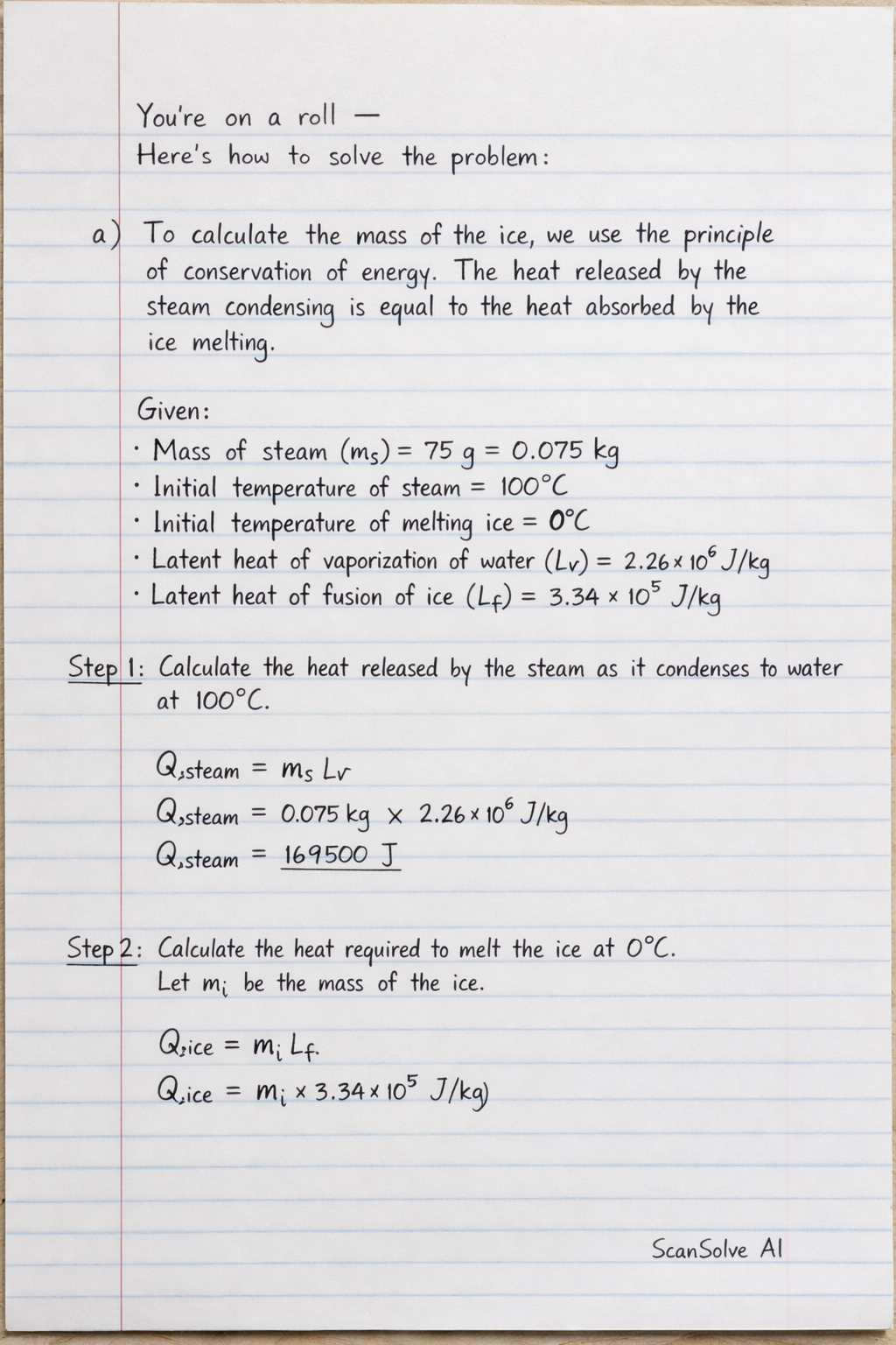 Handwritten step-by-step solution preview