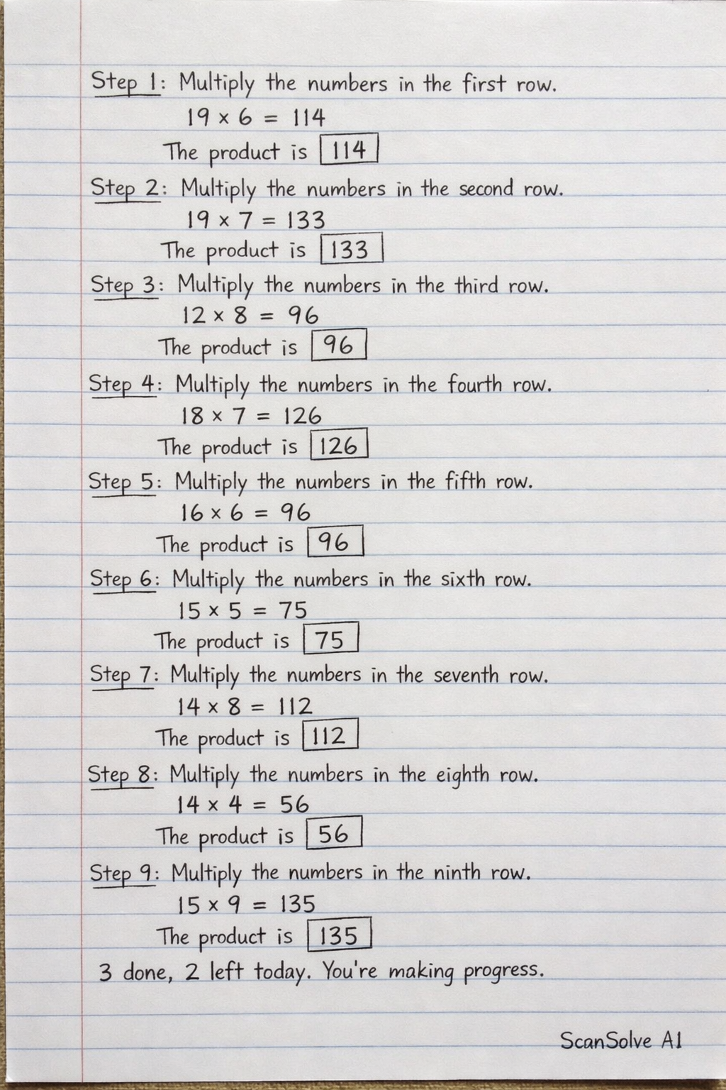 Handwritten step-by-step solution preview