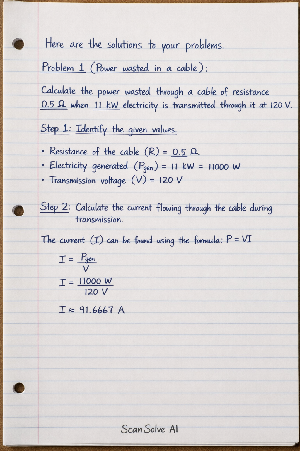 Handwritten step-by-step solution preview