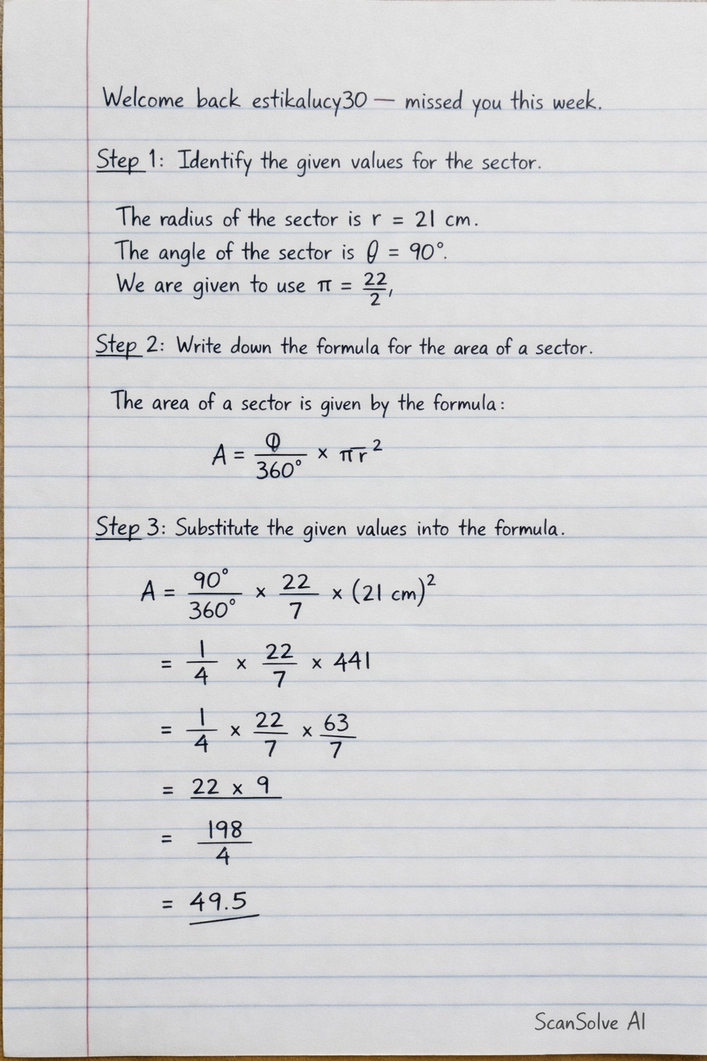 Handwritten step-by-step solution preview