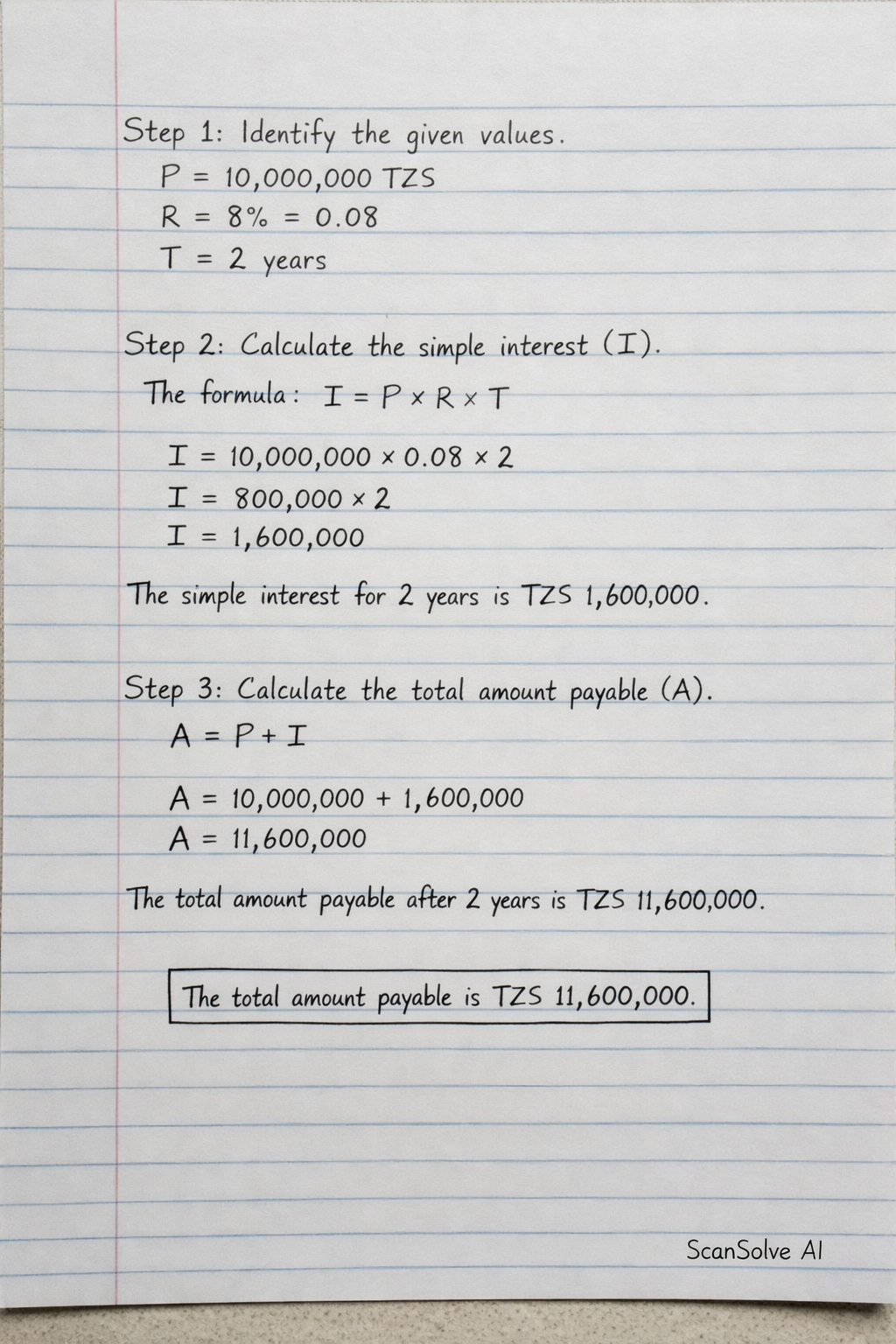 Handwritten step-by-step solution preview