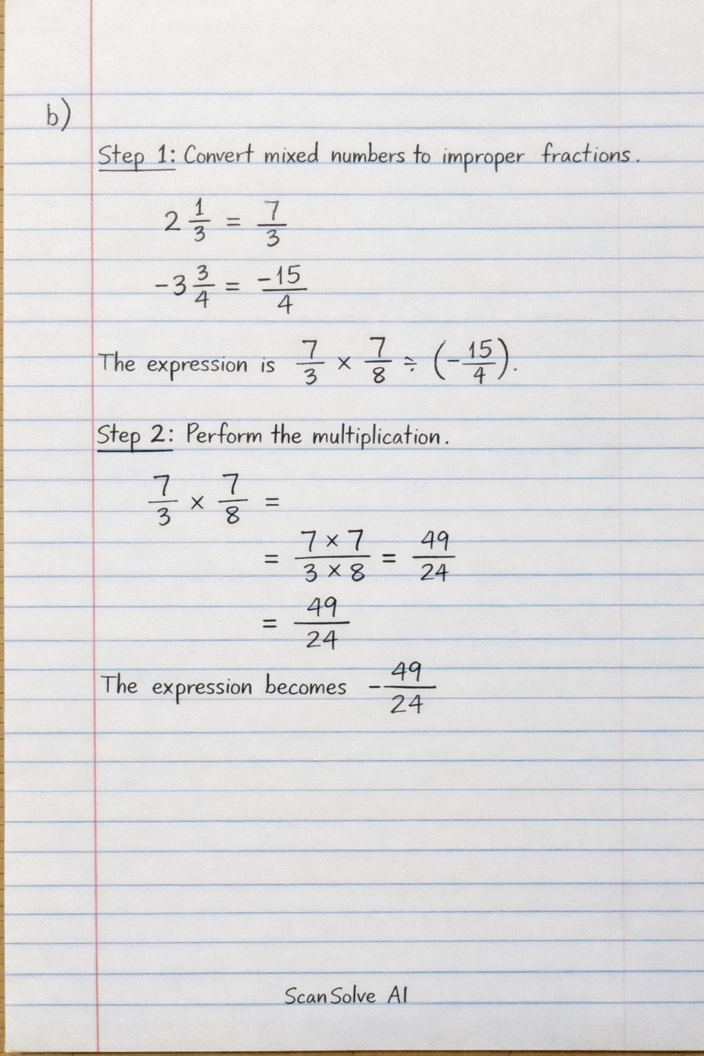 Handwritten step-by-step solution preview