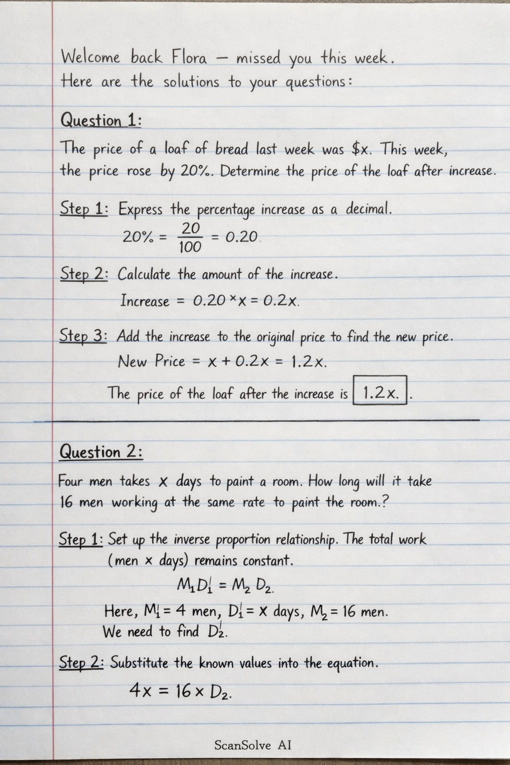 Handwritten step-by-step solution preview