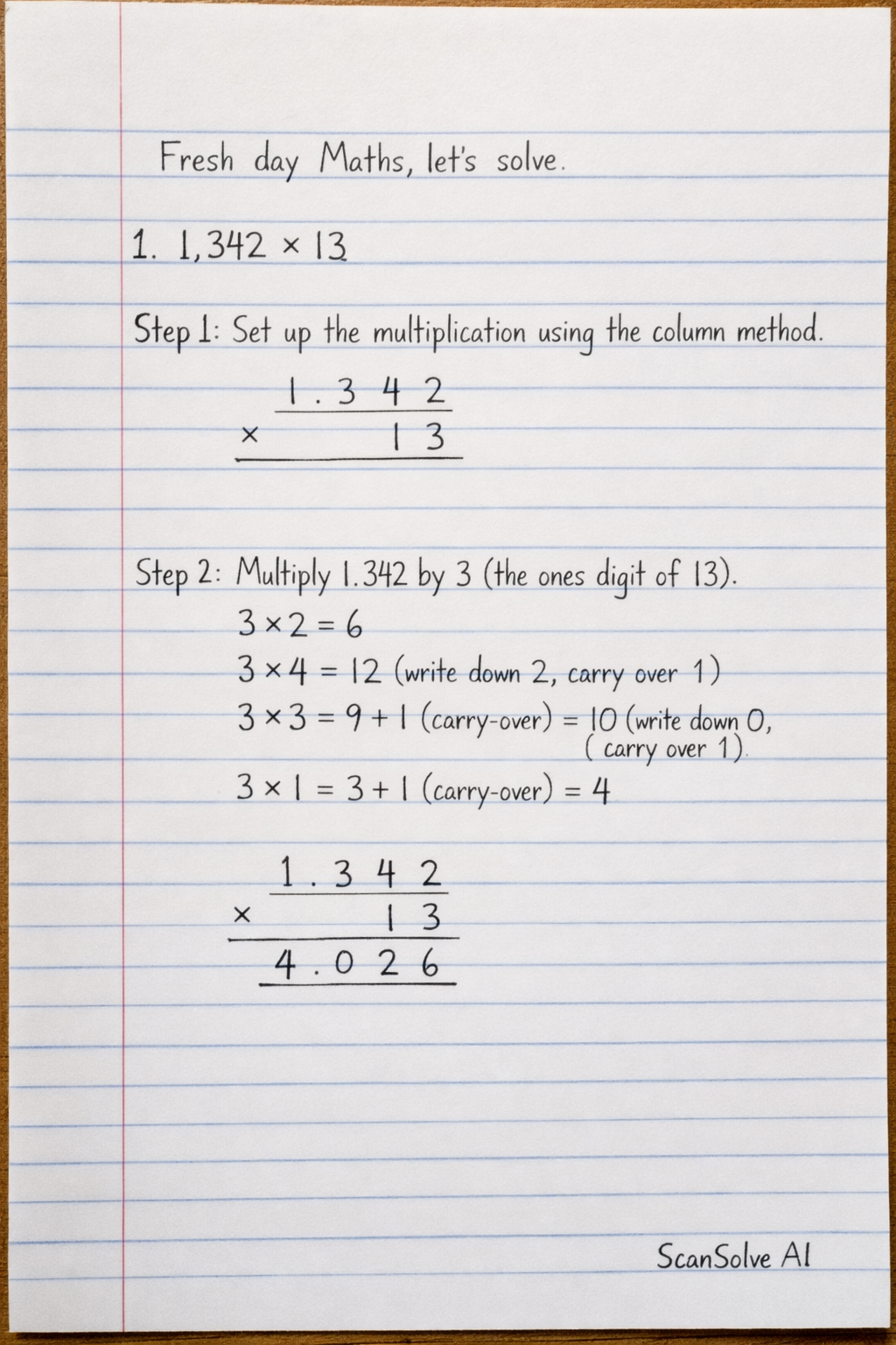 Handwritten step-by-step solution preview