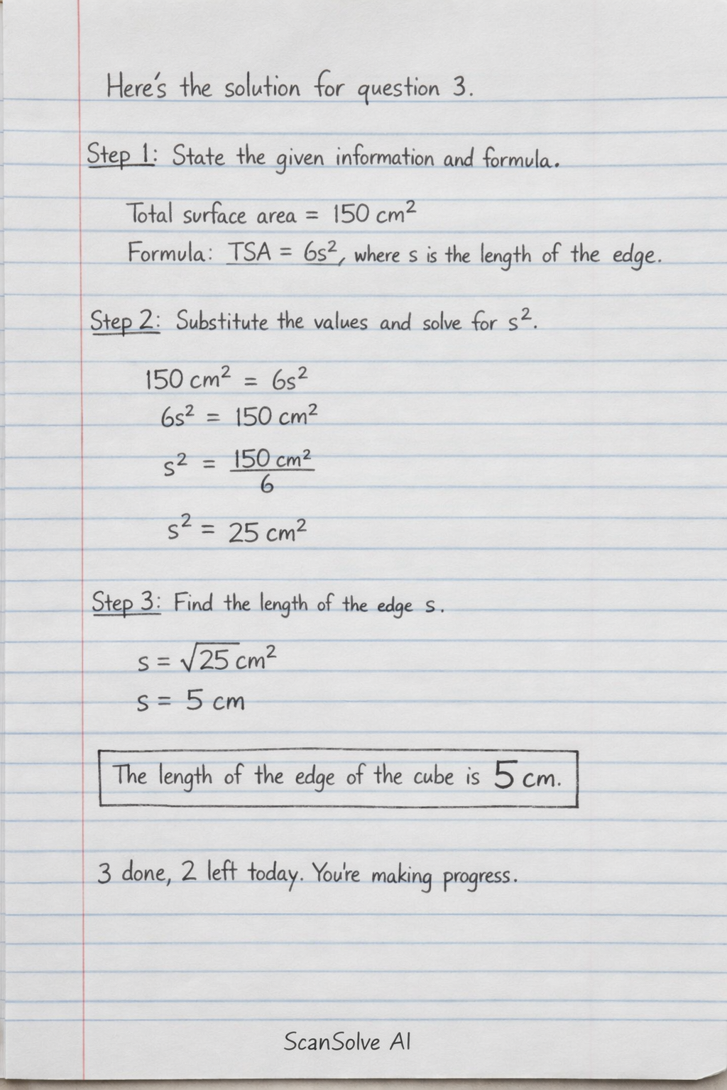 Handwritten step-by-step solution preview