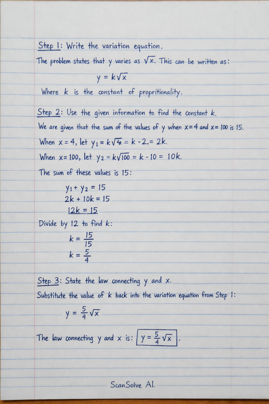 Handwritten step-by-step solution preview