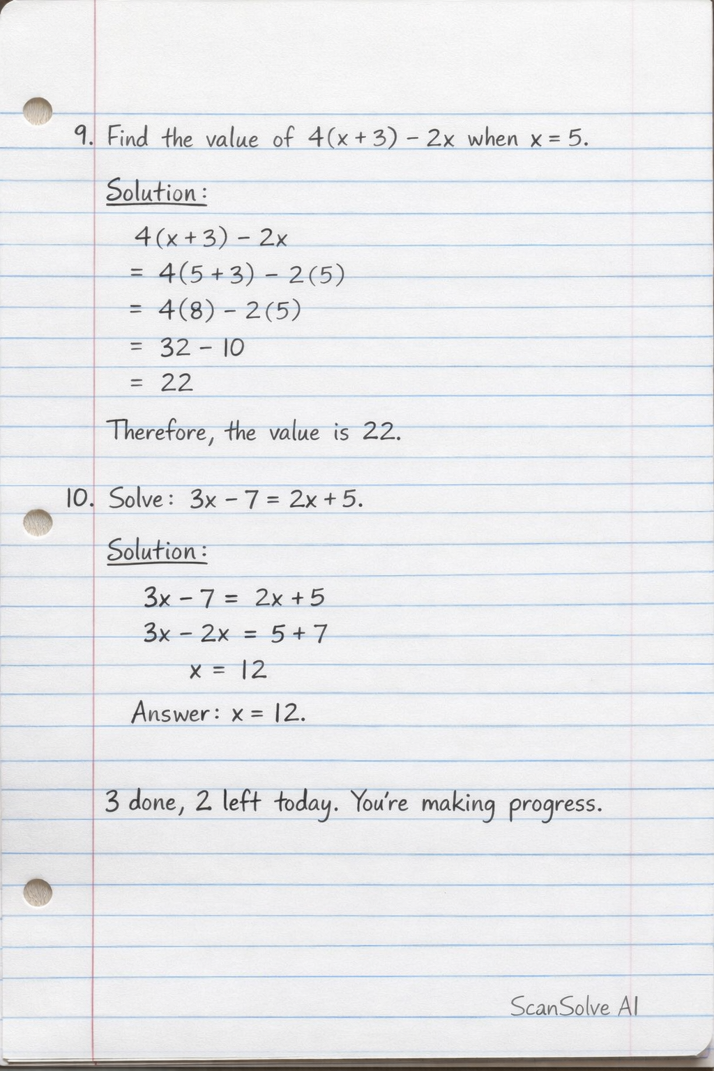 Handwritten step-by-step solution preview