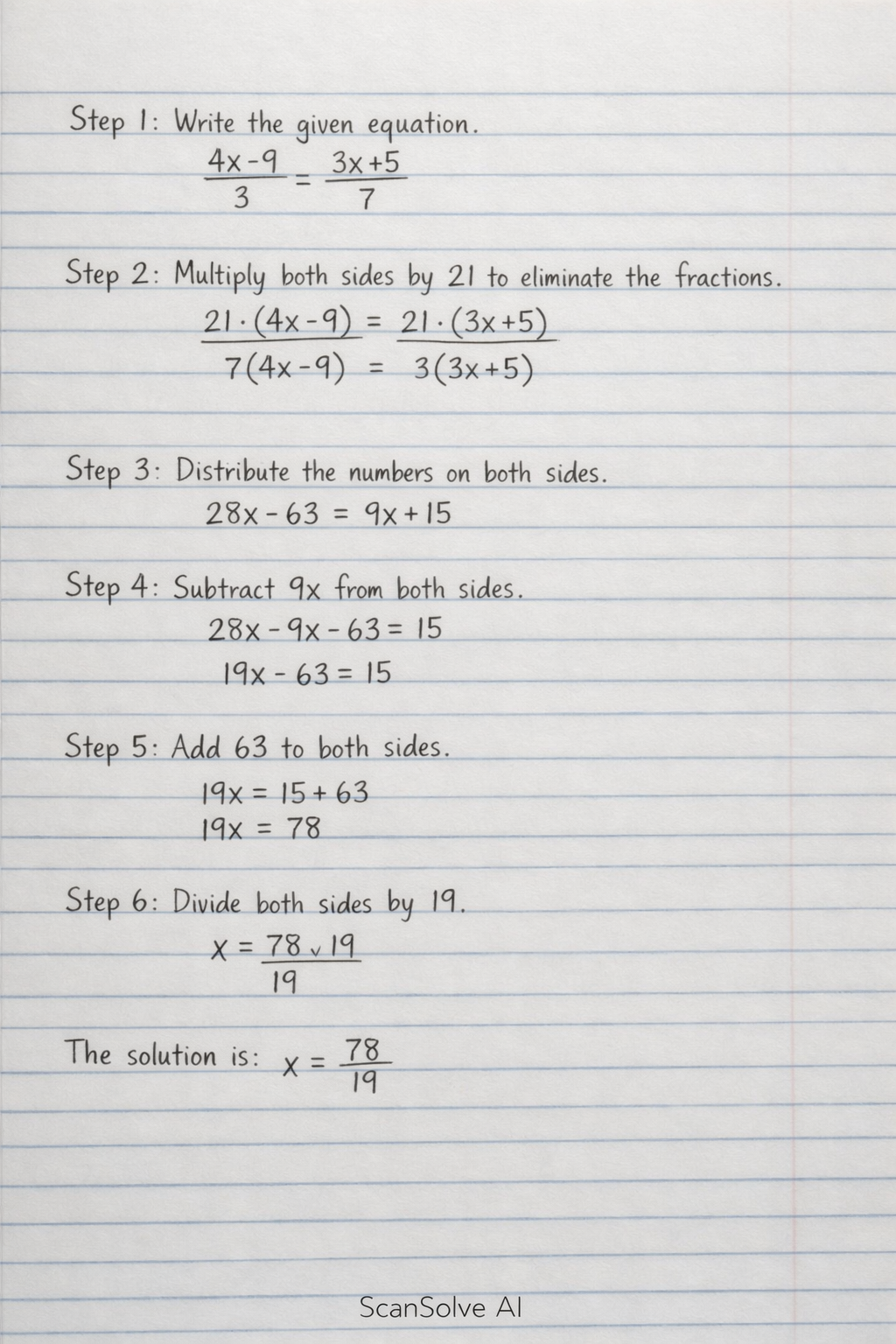 Handwritten step-by-step solution preview