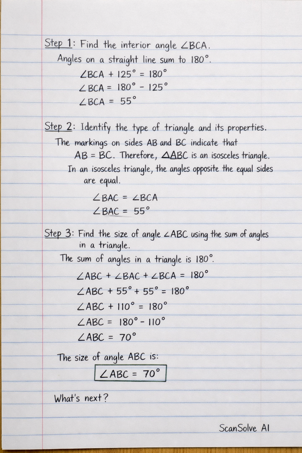 Handwritten step-by-step solution preview