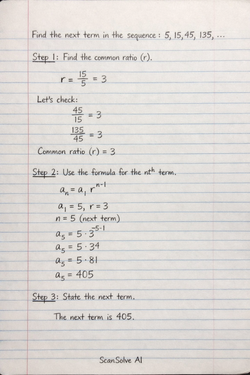 Handwritten step-by-step solution preview