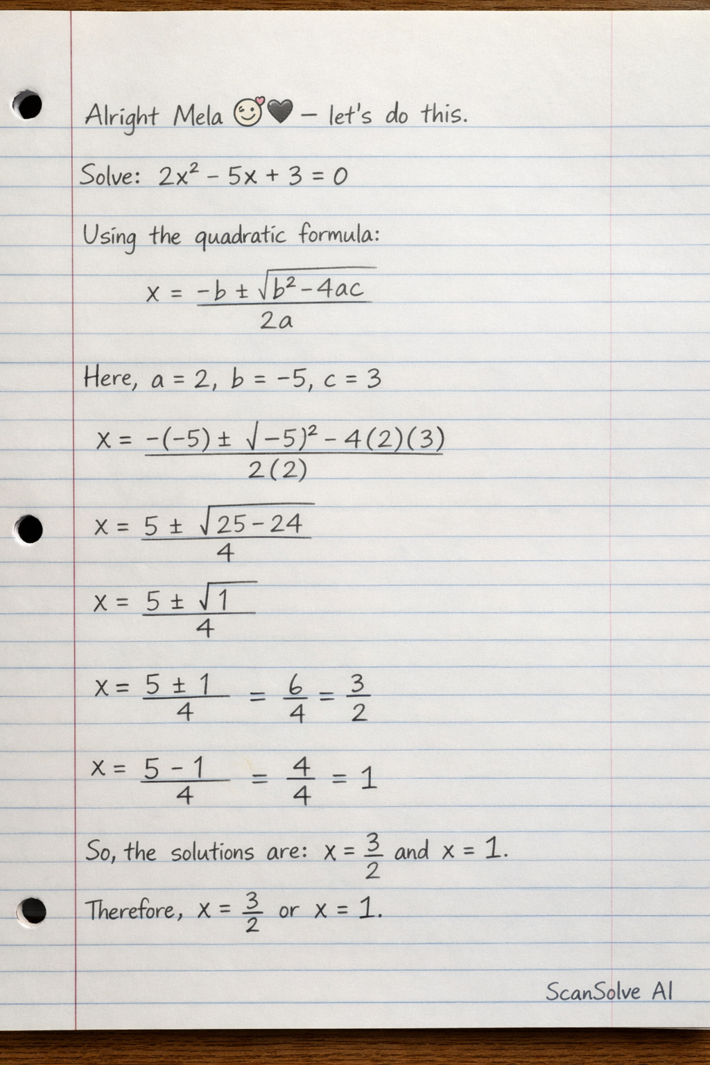 Handwritten step-by-step solution preview