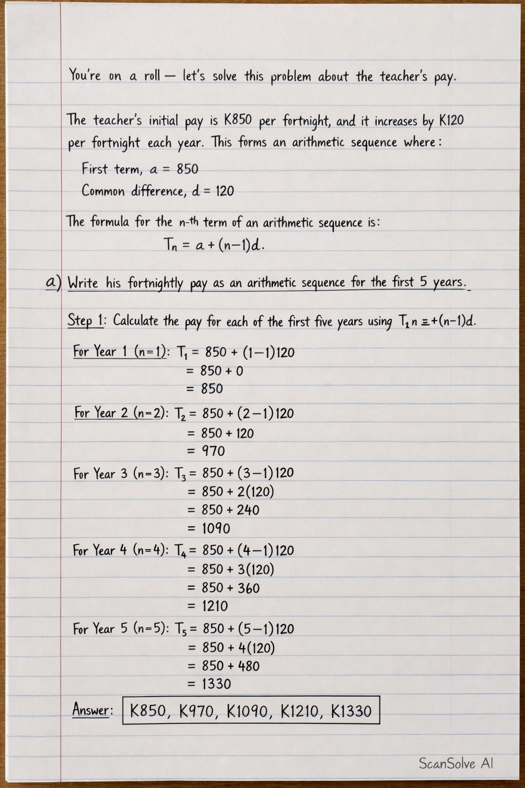 Handwritten step-by-step solution preview