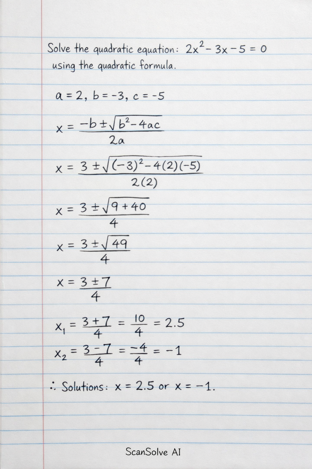 Handwritten step-by-step solution preview