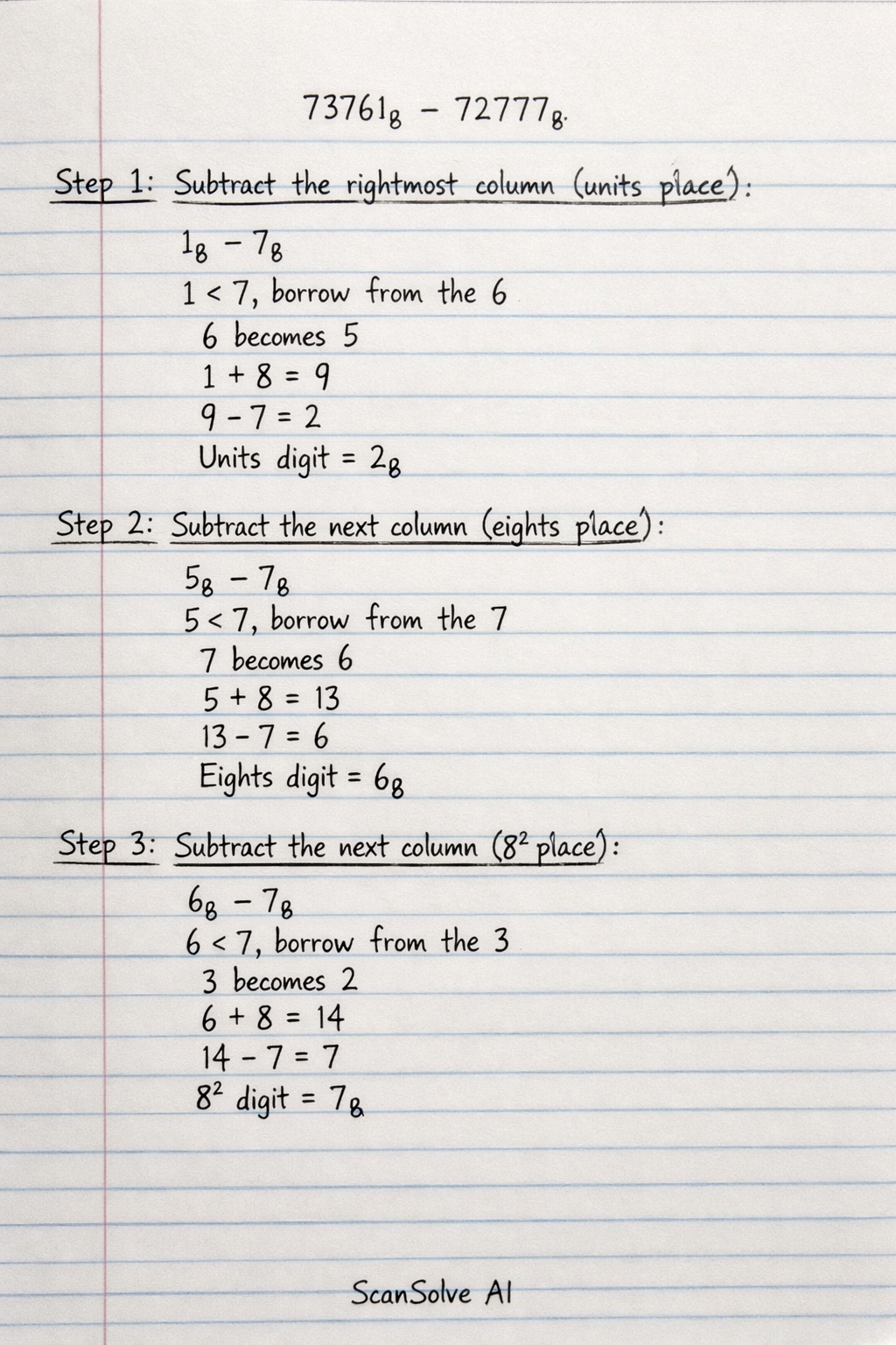 Handwritten step-by-step solution preview