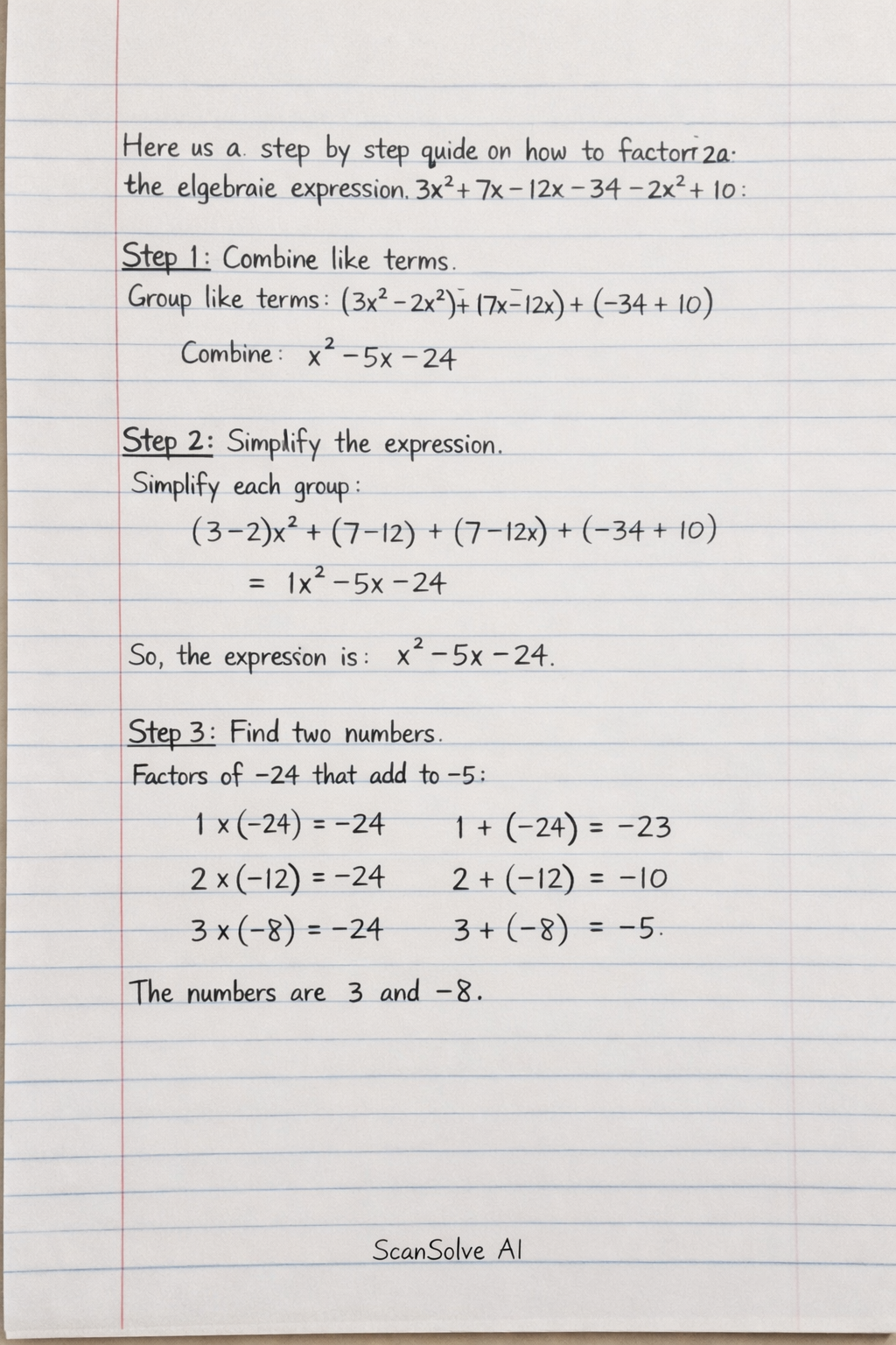 Handwritten step-by-step solution preview