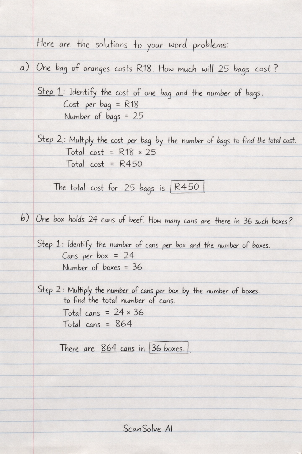 Handwritten step-by-step solution preview